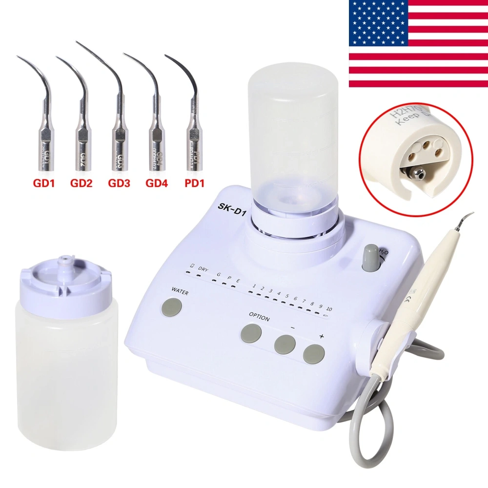 Dental Portable Ultrasonic Piezo Scaler w/2*Bottles fit DTE Satelec Handpiece tips