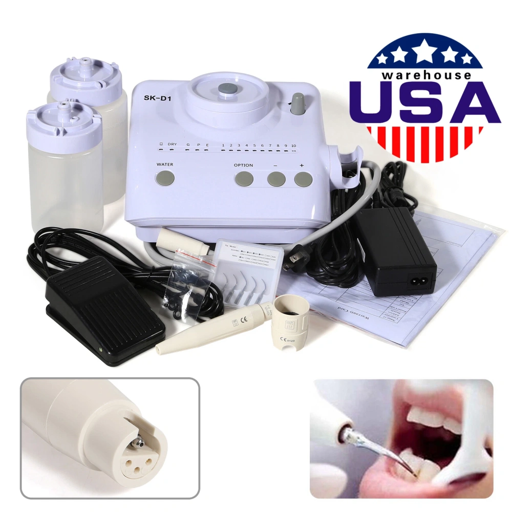 Dental Portable Ultrasonic Piezo Scaler w/2*Bottles fit DTE Satelec Handpiece tips
