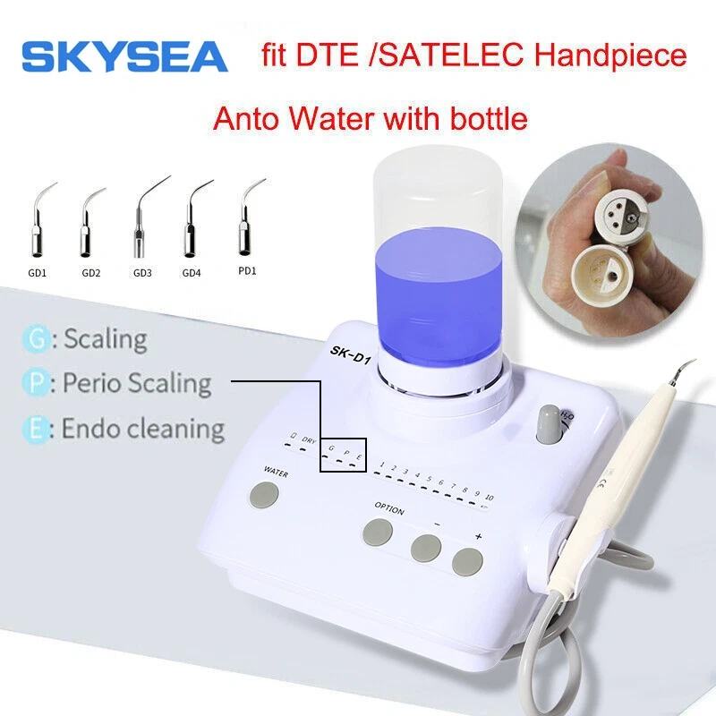 Dental Portable Ultrasonic Piezo Scaler w/2*Bottles fit DTE Satelec Handpiece tips