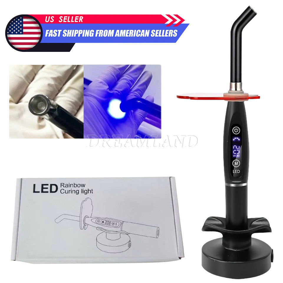 Dental Dentist Wireless Cordless LED Curing Light Lamp with charging base