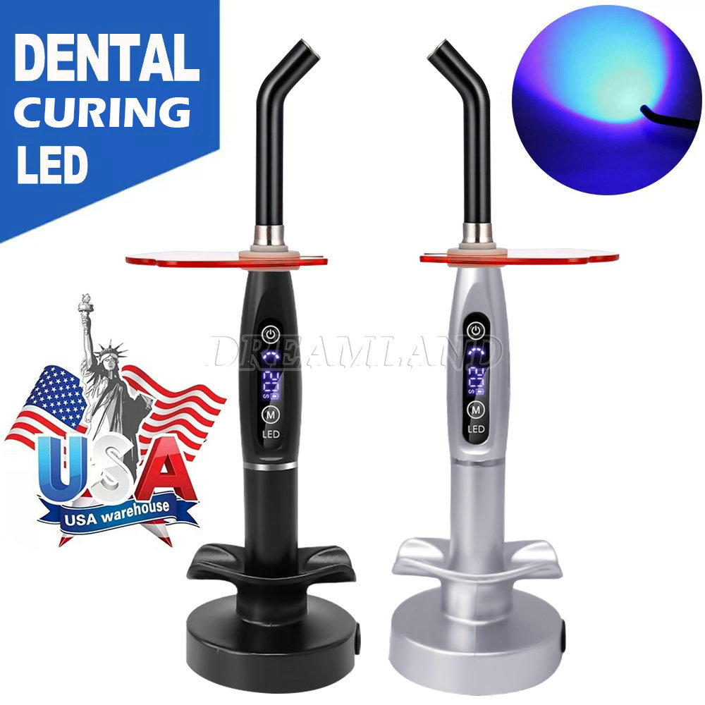 Dental Dentist Wireless Cordless LED Curing Light Lamp with charging base