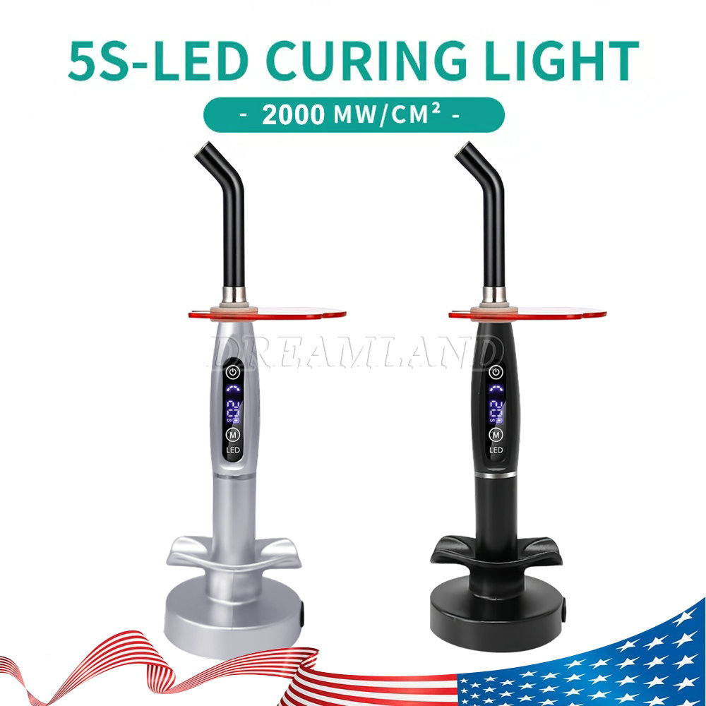 Dental Dentist Wireless Cordless LED Curing Light Lamp with charging base