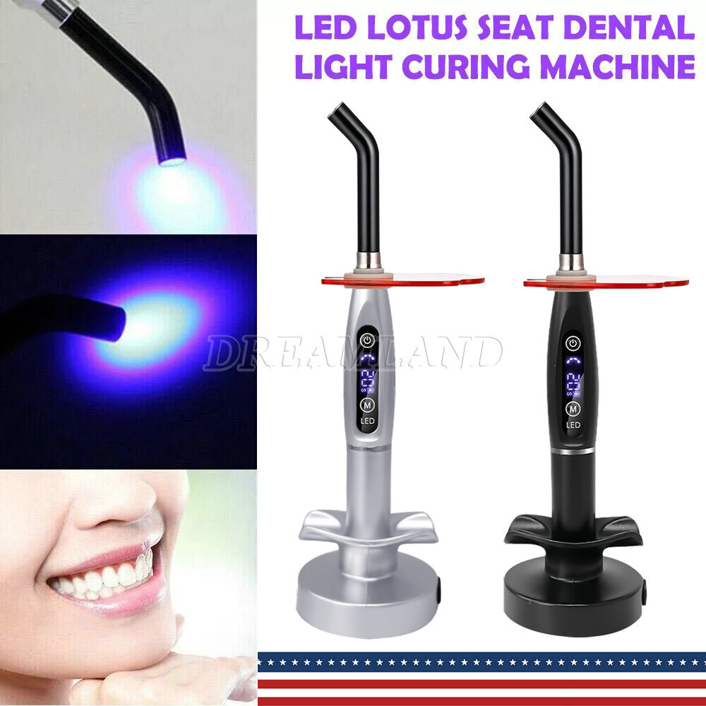 Dental Dentist Wireless Cordless LED Curing Light Lamp with charging base