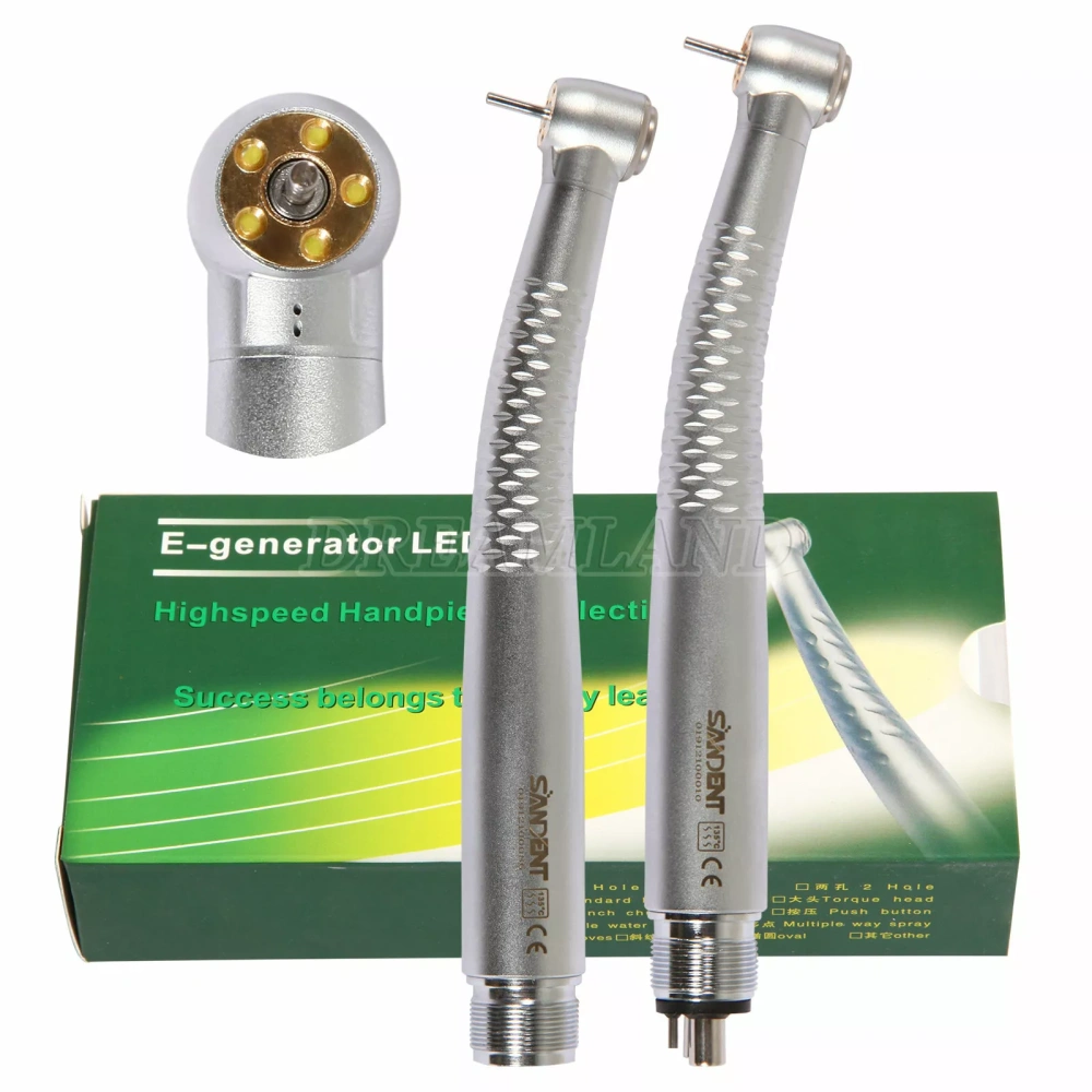 LED 5 Light E-Generator Dental High Speed Handpiece 2/4Hole shadowless