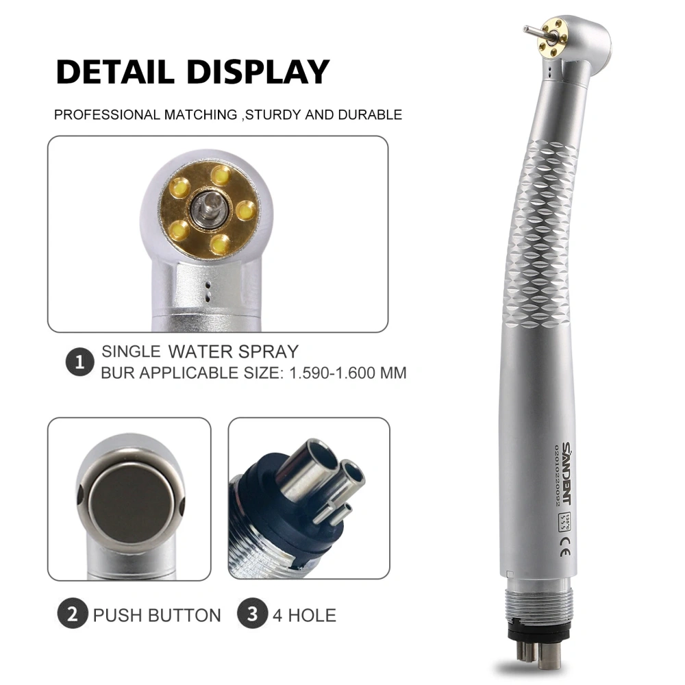 LED 5 Light E-Generator Dental High Speed Handpiece 2/4Hole shadowless