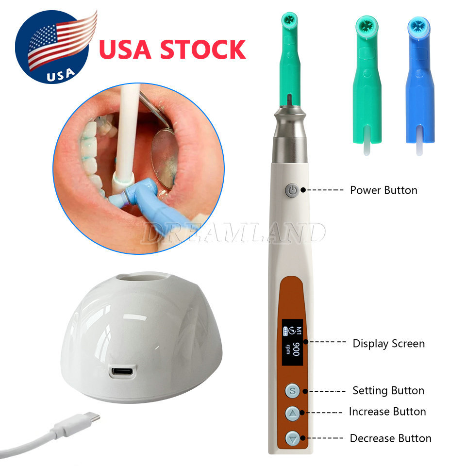 Dental Electric Hygiene Polishing Prophy Handpiece +2 Prophy Angles