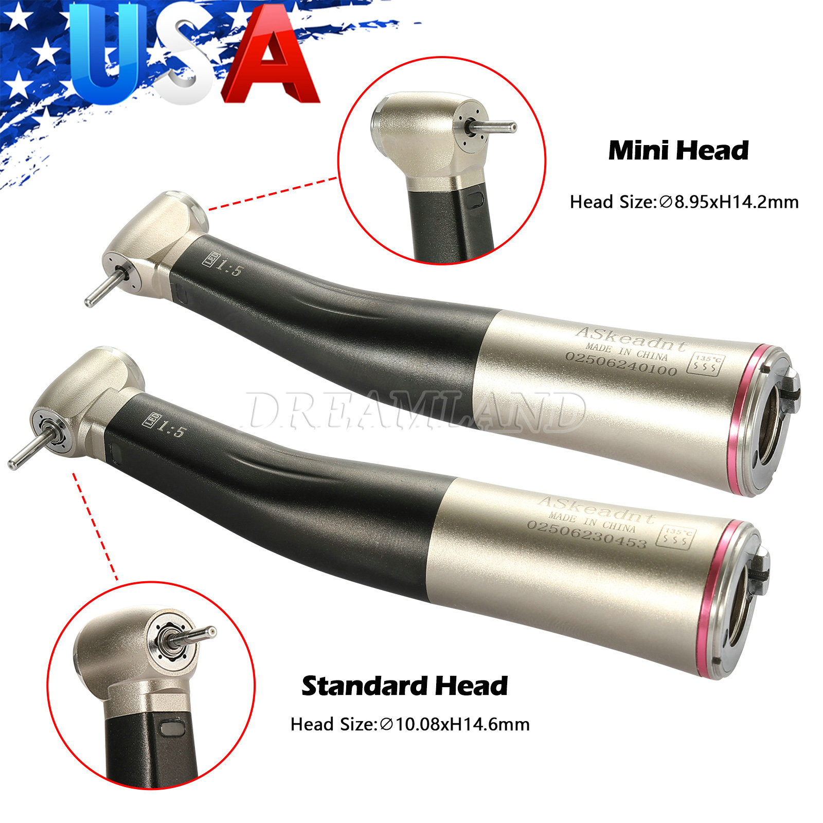 Low Speed Dental Handpiece AZDENT 1:5 LED Contra Angle Dental Handpiece - Fits NSK Electric Motor, Low Speed Endo Handpiece - Foto 11