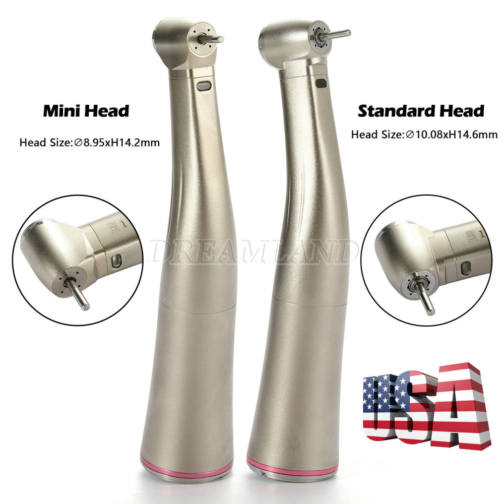 Dental 1:5 Fiber Optic LED Contra Angle Increasing Handpiece Red Ring NSK Style standard head/ Mini head