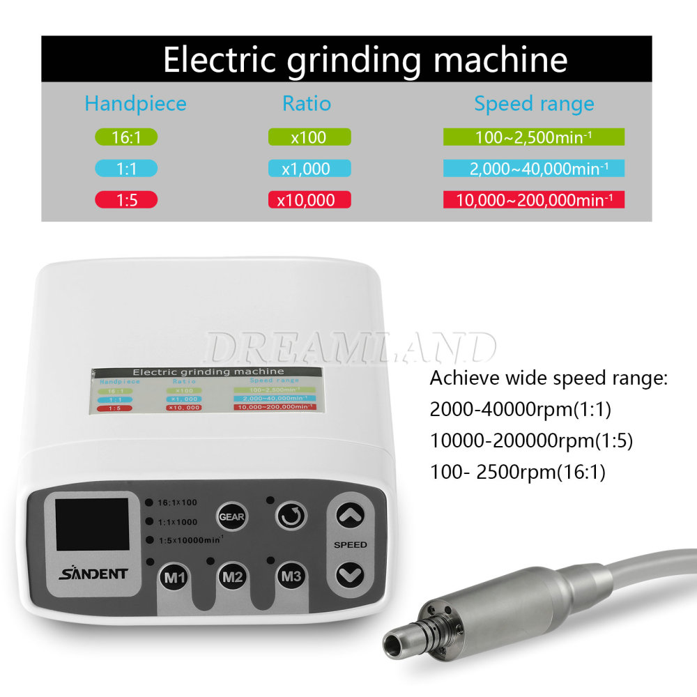 New Dental Brushless Electric LED Micro Motor/1:5 Fiber Optic Handpiece Contra Angle