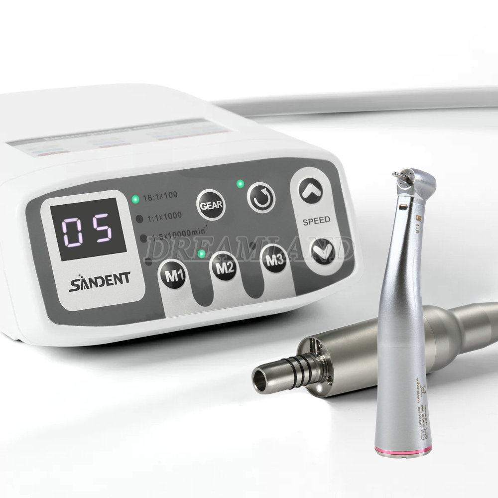 New Dental Brushless Electric LED Micro Motor/1:5 Fiber Optic Handpiece Contra Angle