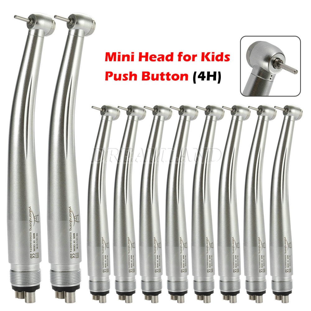 Dental High Speed Handpiece Push Button Pedo Pediatric Mini Small Head 4Hole