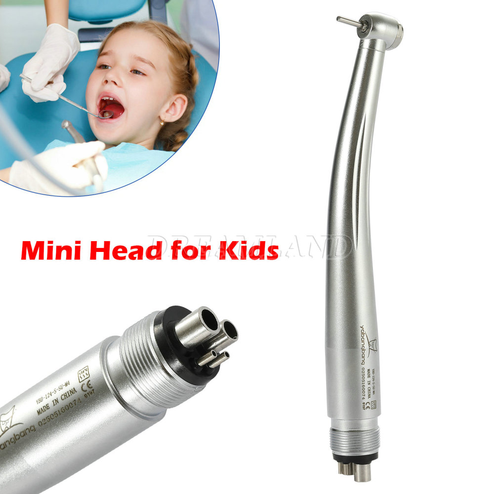 Dental High Speed Handpiece Push Button Pedo Pediatric Mini Small Head 4Hole