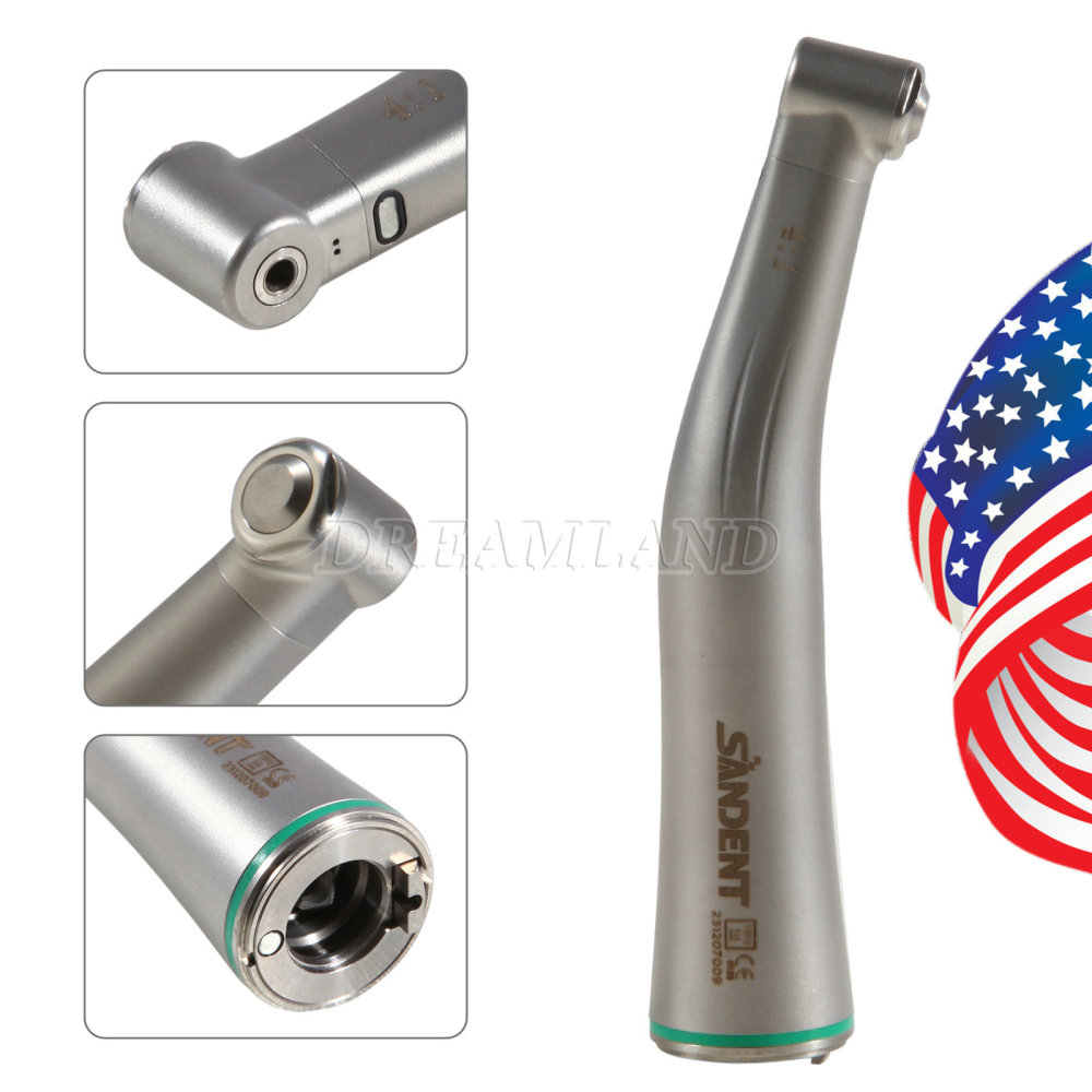 Dental LED Fiber Optic Contra Angle 4:1 Low Speed Handpiece E-type