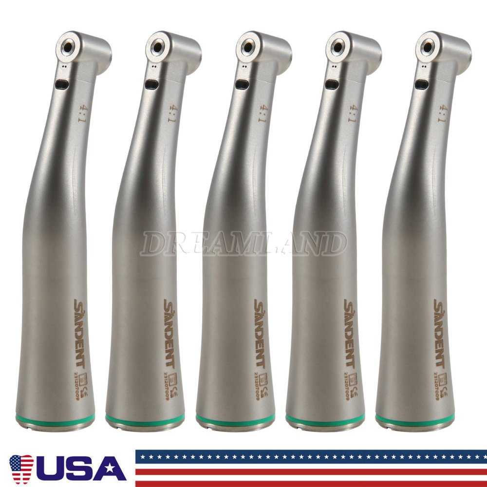 Dental LED Fiber Optic Contra Angle 4:1 Low Speed Handpiece E-type
