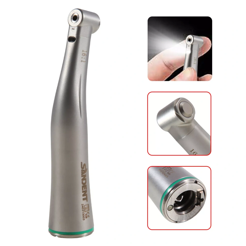 SANDENT Dental Low Speed Handpiece Fiber Optic Contra Angle 16:1