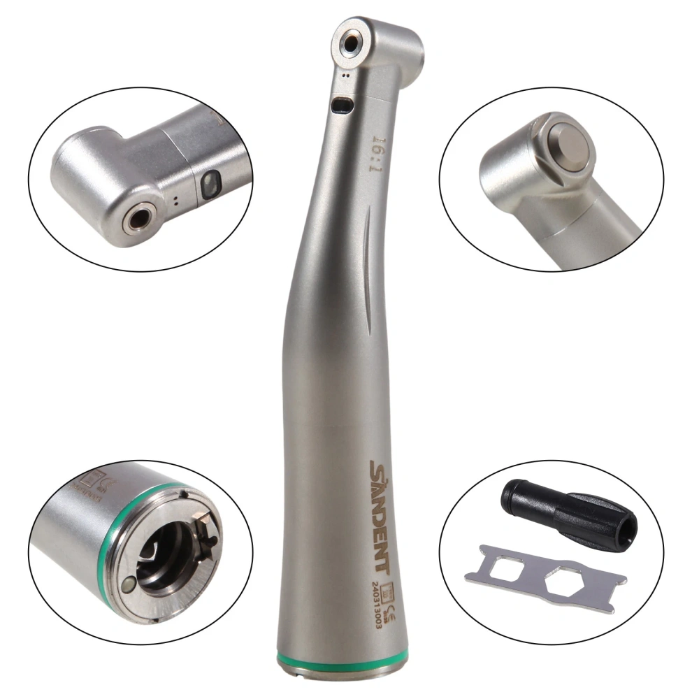 SANDENT Dental Low Speed Handpiece Fiber Optic Contra Angle 16:1