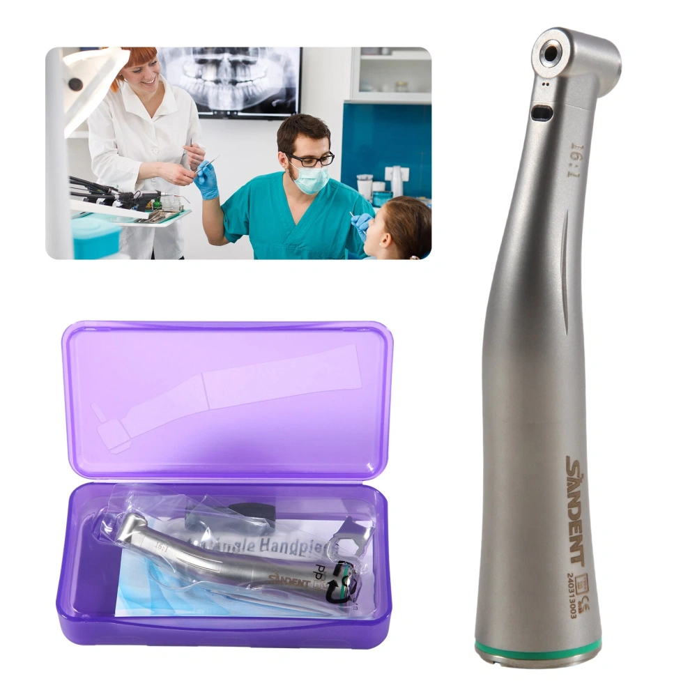 SANDENT Dental Low Speed Handpiece Fiber Optic Contra Angle 16:1