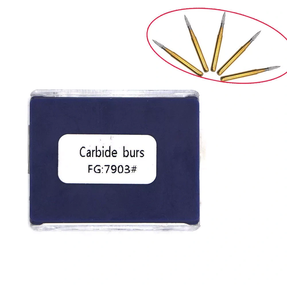 Dental Tungsten Carbide Gold Burs Trimming & Finishing FG 7404/ 7406 /7408/7901/7902/7903