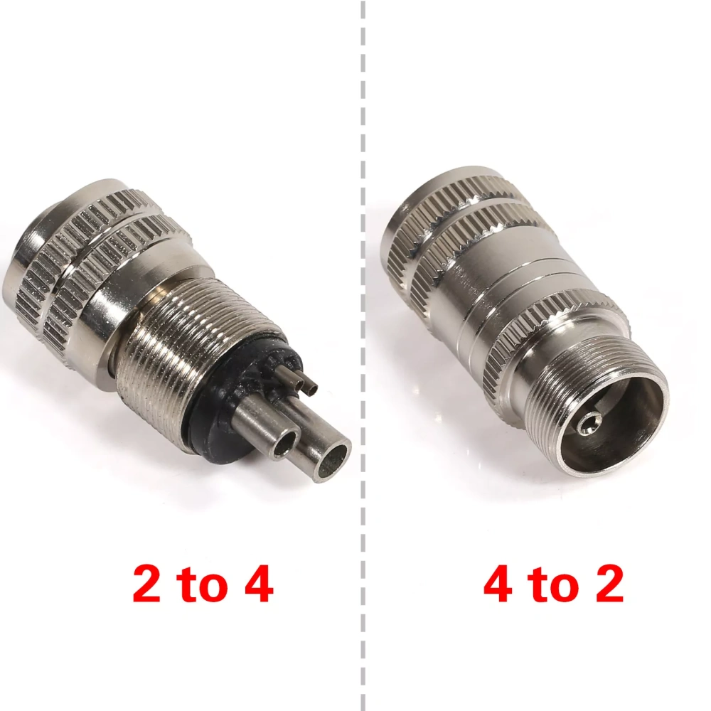 Dental 2 to 4 & 4 to 2Hole Coupler Adapter Changer for High Speed Handpiece