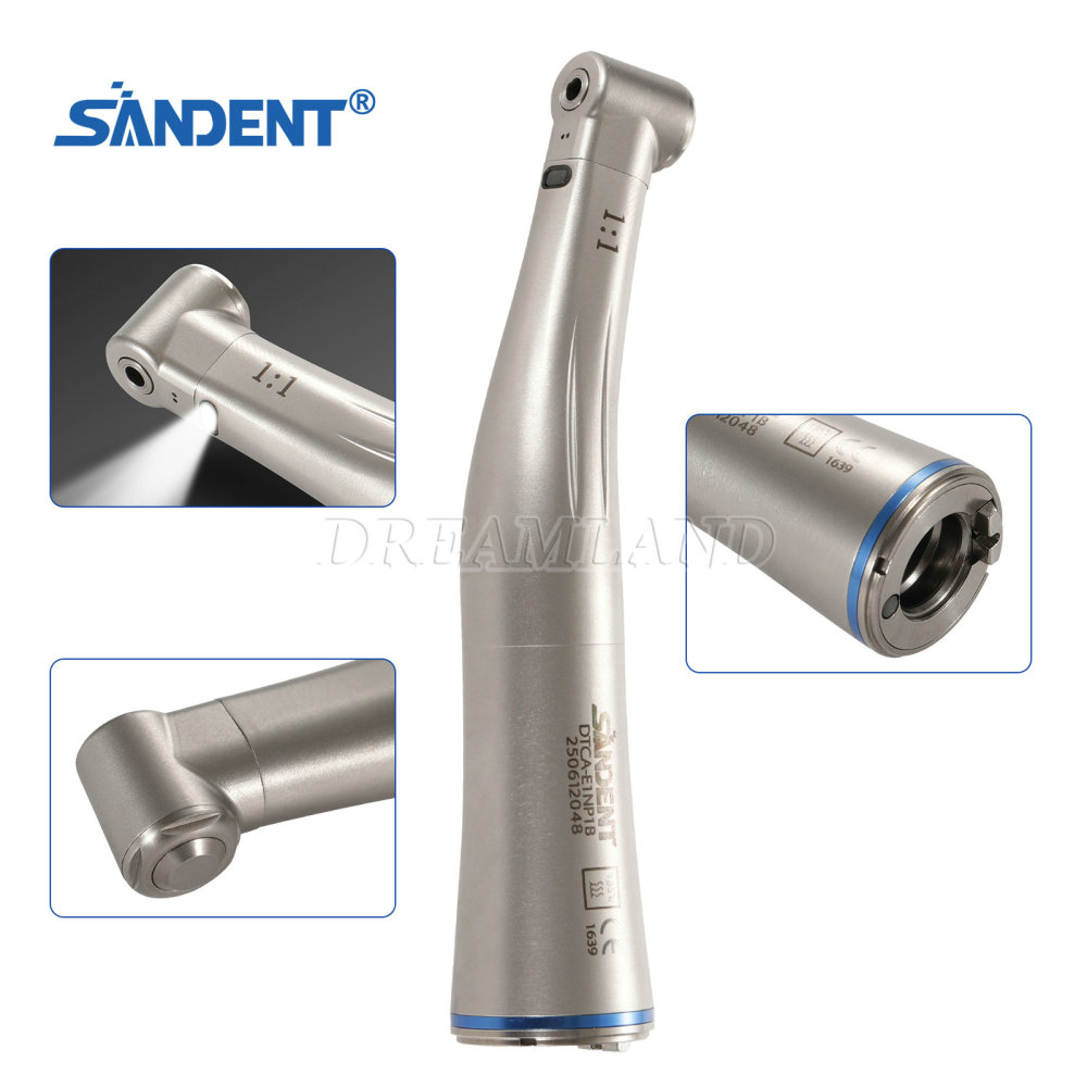 NSK Style Dental Contra Angle 1:1 LED Fiber Optic Handpiece High quality SANDENT