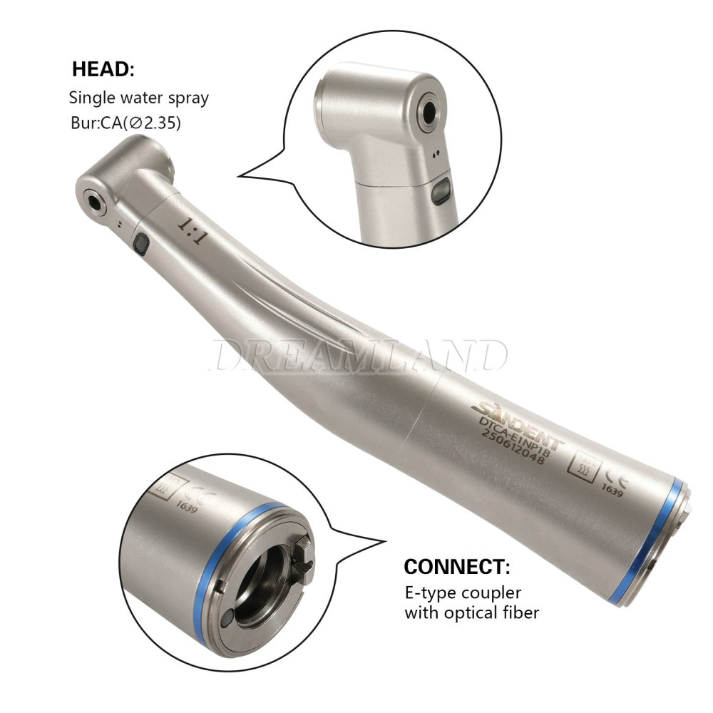 NSK Style Dental Contra Angle 1:1 LED Fiber Optic Handpiece High quality SANDENT