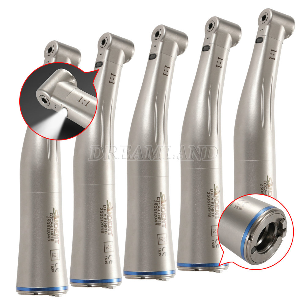NSK Style Dental Contra Angle 1:1 LED Fiber Optic Handpiece High quality SANDENT