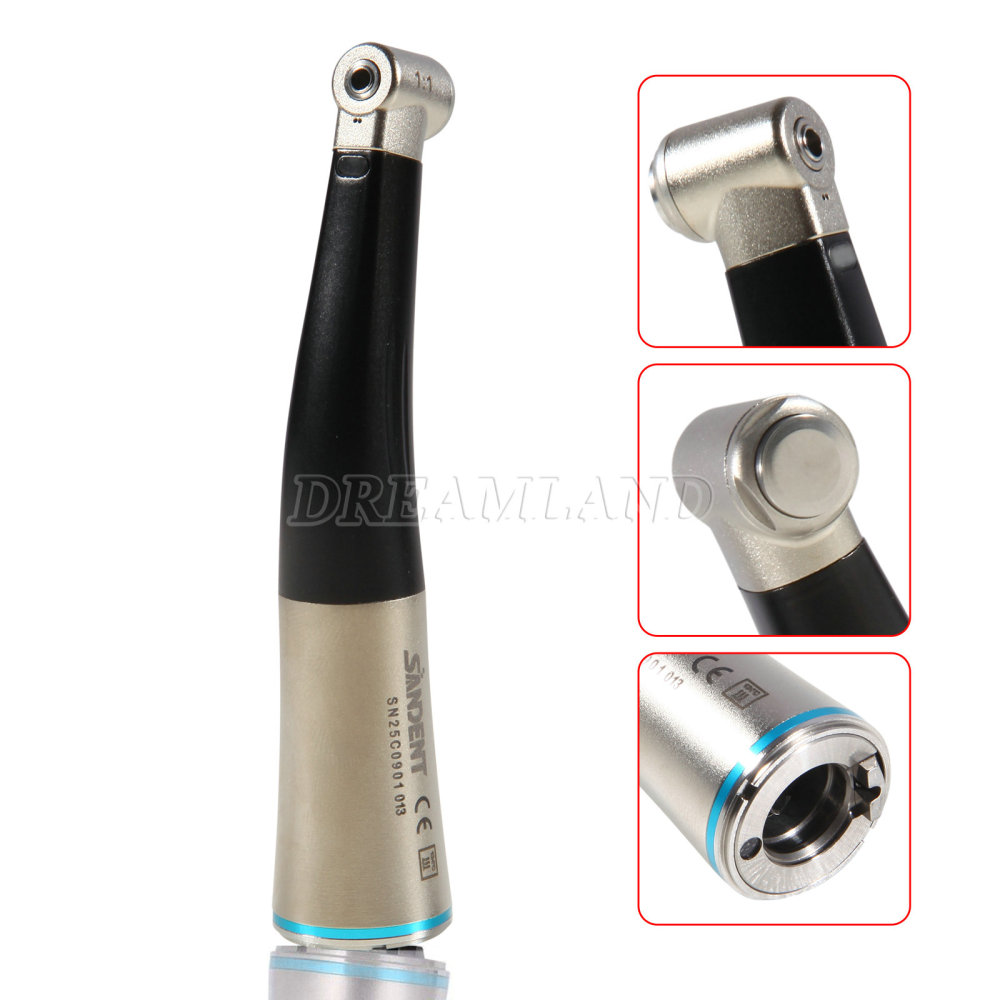 SANDENT Dental Fiber Optic 1:1 Contra Angle Low Speed Handpiece fit E-Type