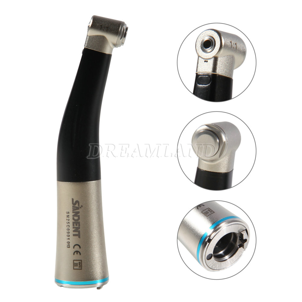 SANDENT Dental Fiber Optic 1:1 Contra Angle Low Speed Handpiece fit E-Type