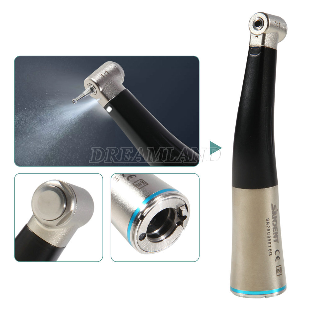 SANDENT Dental Fiber Optic 1:1 Contra Angle Low Speed Handpiece fit E-Type