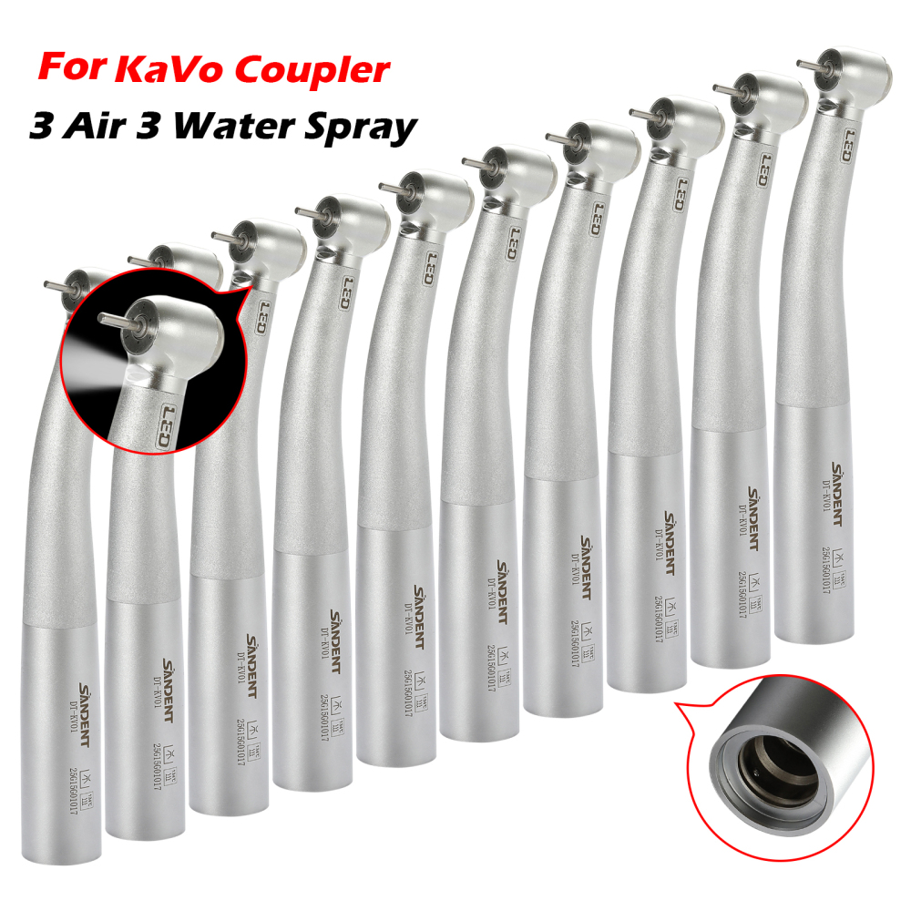 SANDENT Dental Fiber Optic High Speed Turbine Handpiece 3 spray Fit KAVO Coupler