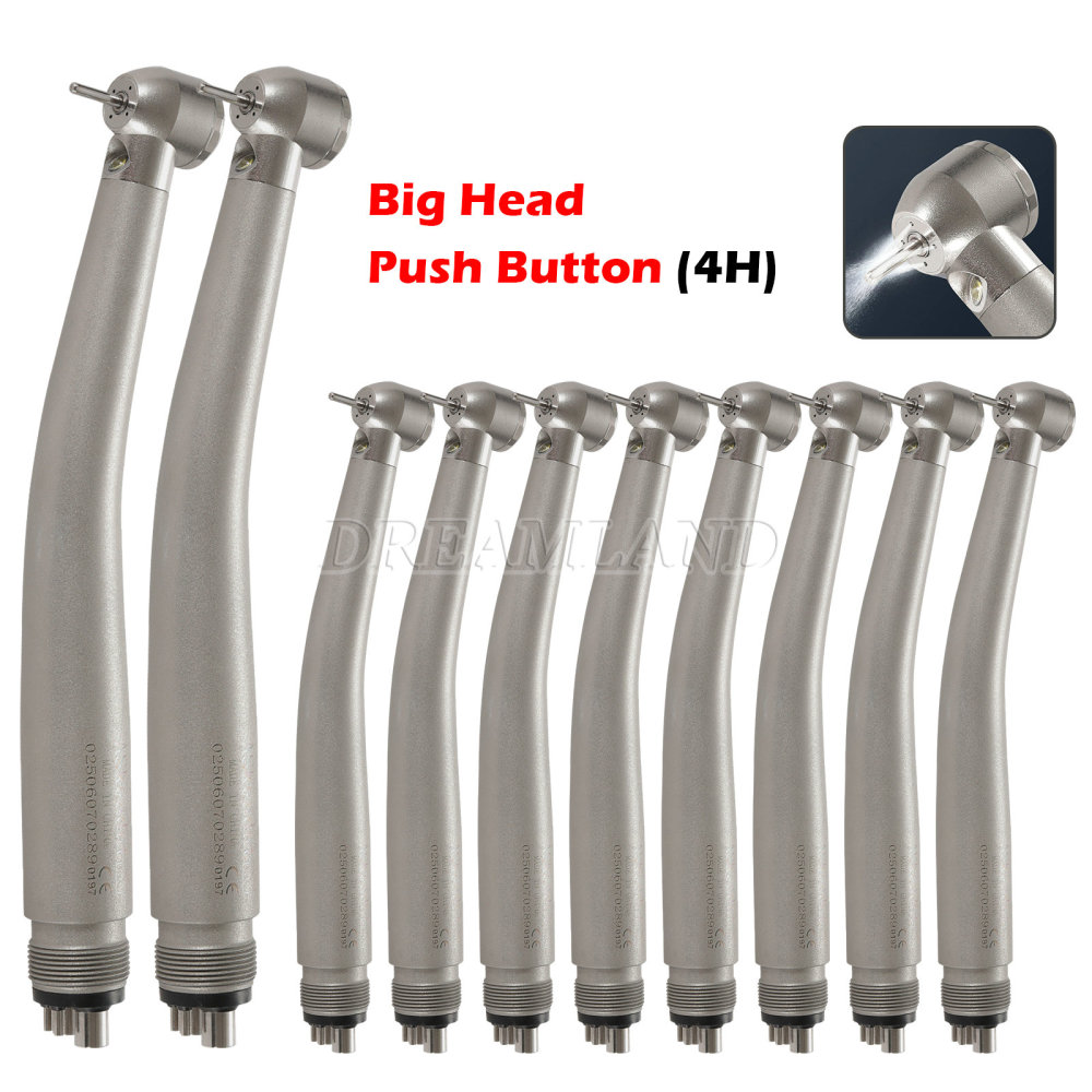 New Dental LED E-generator Fiber Optic high speed handpiece 4 Hole standard/large head AS