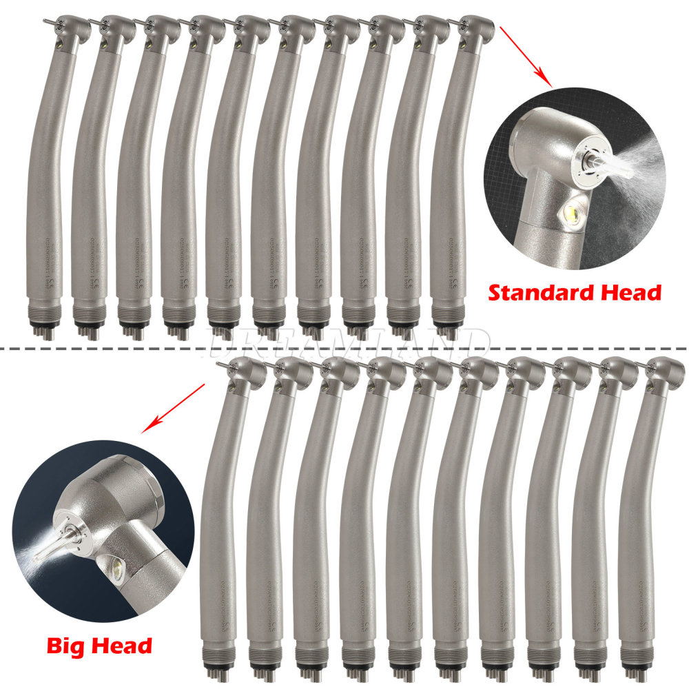 New Dental LED E-generator Fiber Optic high speed handpiece 4 Hole standard/large head AS