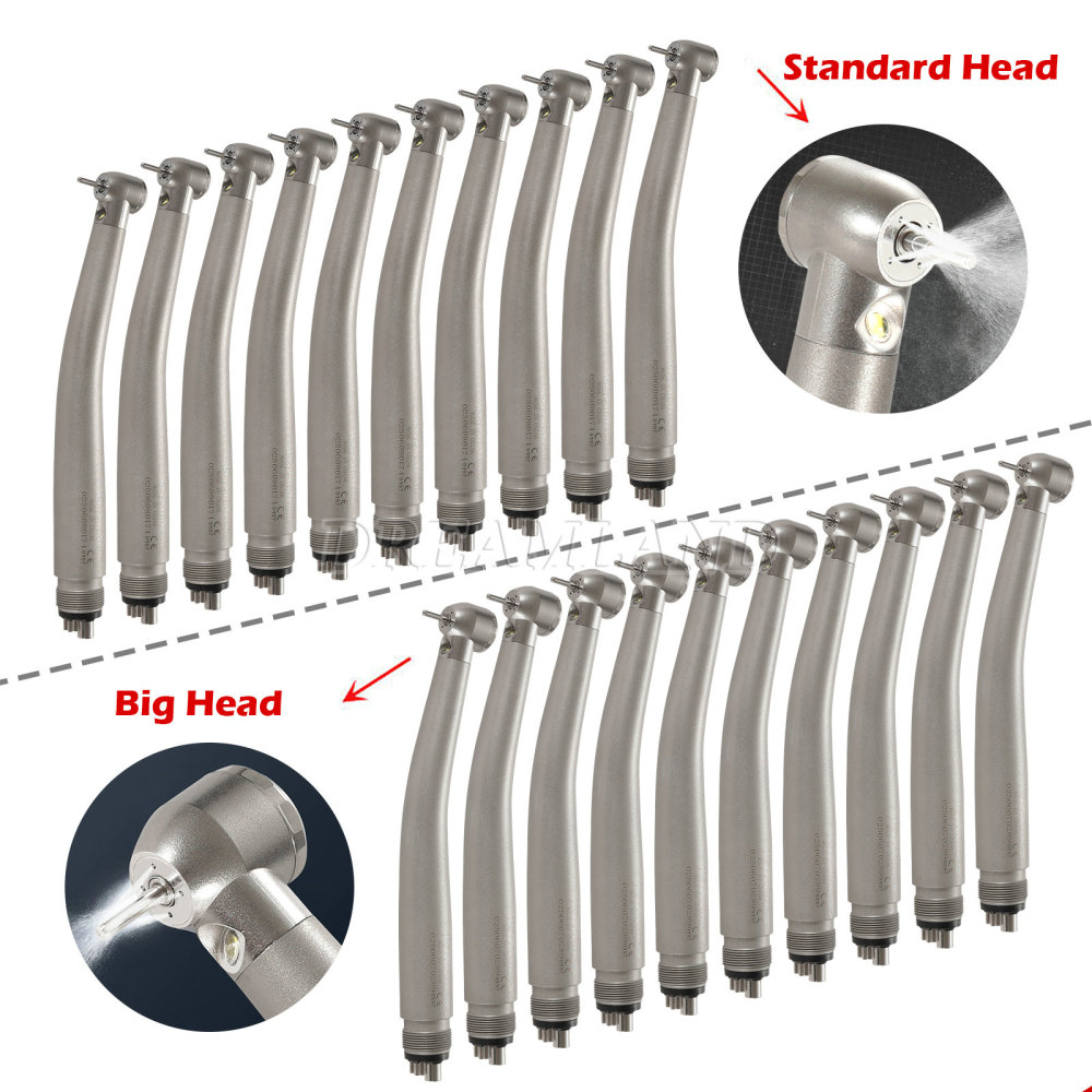 New Dental LED E-generator Fiber Optic high speed handpiece 4 Hole standard/large head AS