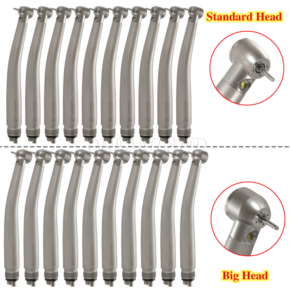 New Dental LED E-generator Fiber Optic high speed handpiece 4 Hole standard/large head AS
