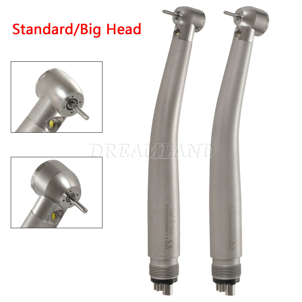 New Dental LED E-generator Fiber Optic high speed handpiece 4 Hole standard/large head AS