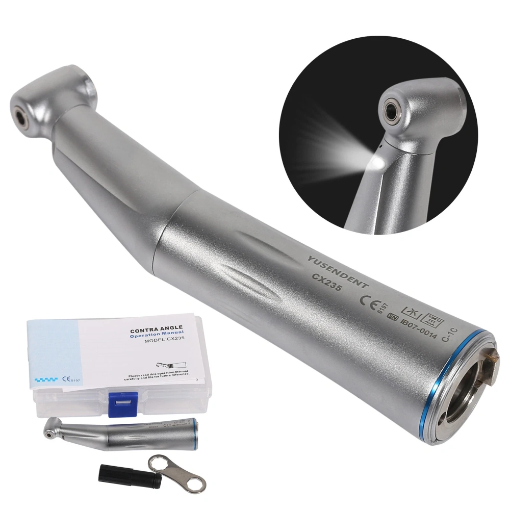 Dental LED Fiber Optic Contra Angle Slow Speed Air Motor Straight Handpiece YUSENDENT