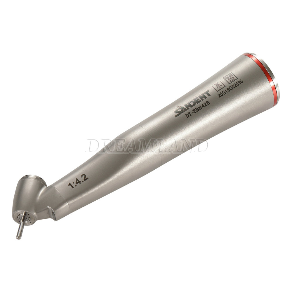 Upgrade verion Sandent brand Dental 1:4.2 Increasing Handpiece 45 Degree Fiber Optic Electric Contra Angle