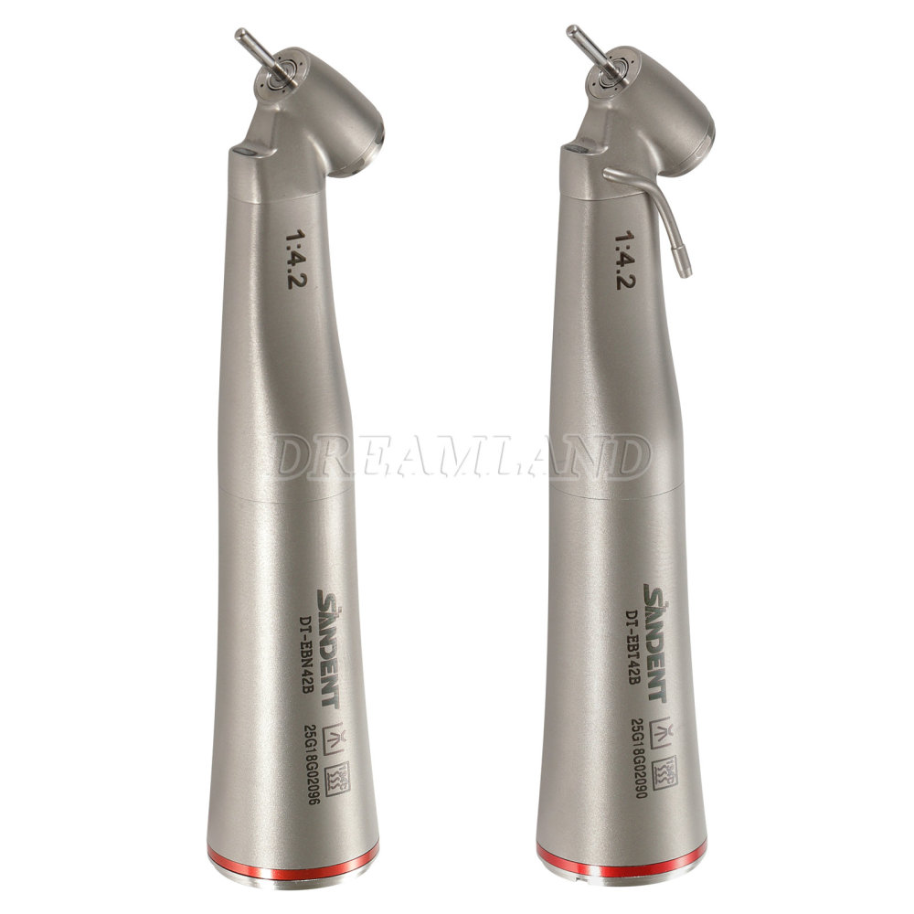 Upgrade verion Sandent brand Dental 1:4.2 Increasing Handpiece 45 Degree Fiber Optic Electric Contra Angle