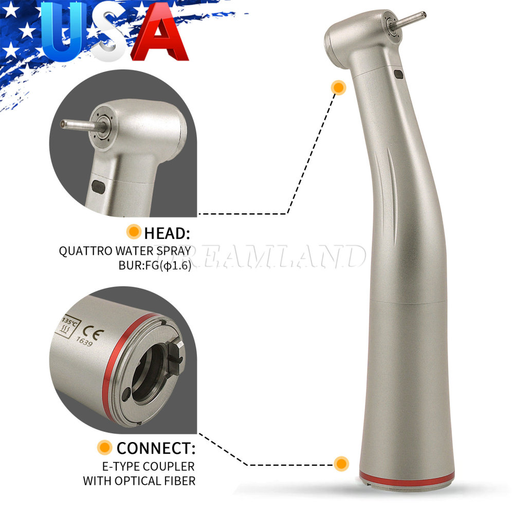 New SANDENT Dental Brushless Electric LED Micro Motor/1:5 Fiber Optic Handpiece Contra Angle