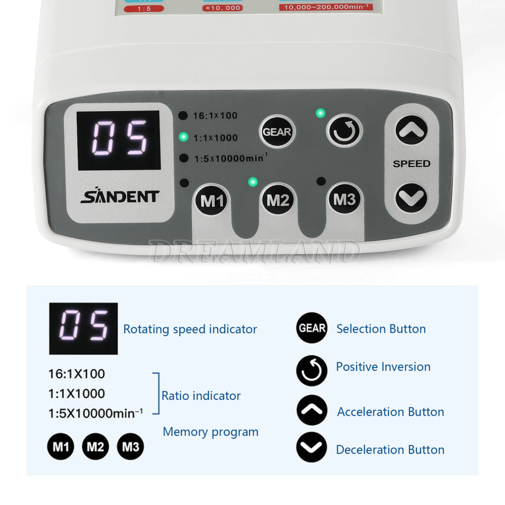 New Dental Brushless Electric LED Micro Motor/1:5 Fiber Optic Handpiece Contra Angle