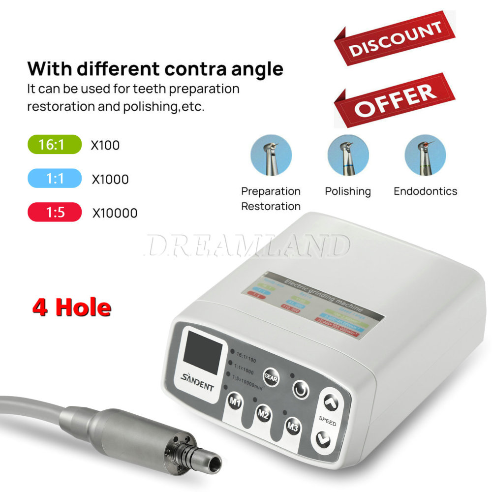 New Dental Brushless Electric LED Micro Motor/1:5 Fiber Optic Handpiece Contra Angle