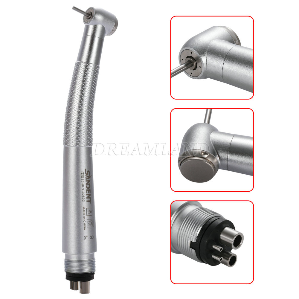 SANDENT Dental LED Fiber Optic / Non-LED High Speed Handpiece 4 Water spray 4 Holes