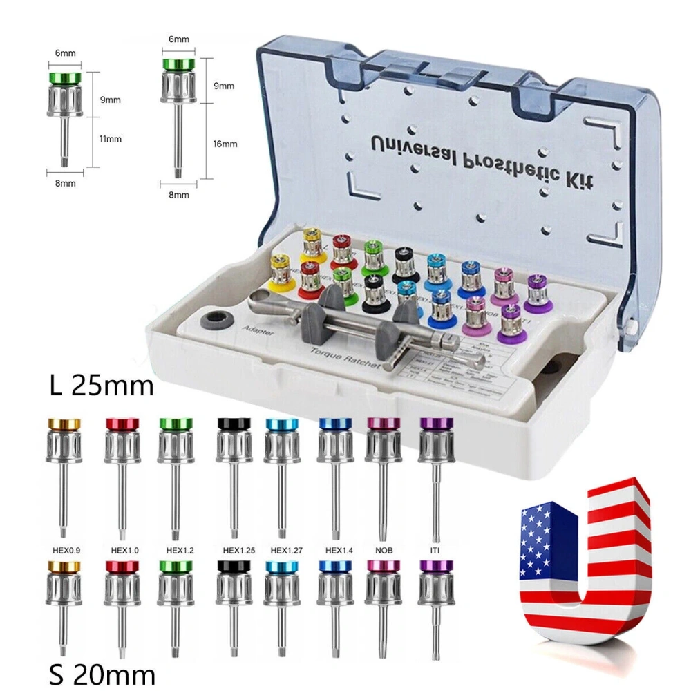 Dental Universal Implant Prosthetic Kit Torque Wrench Screw Drivers Remover Kit
