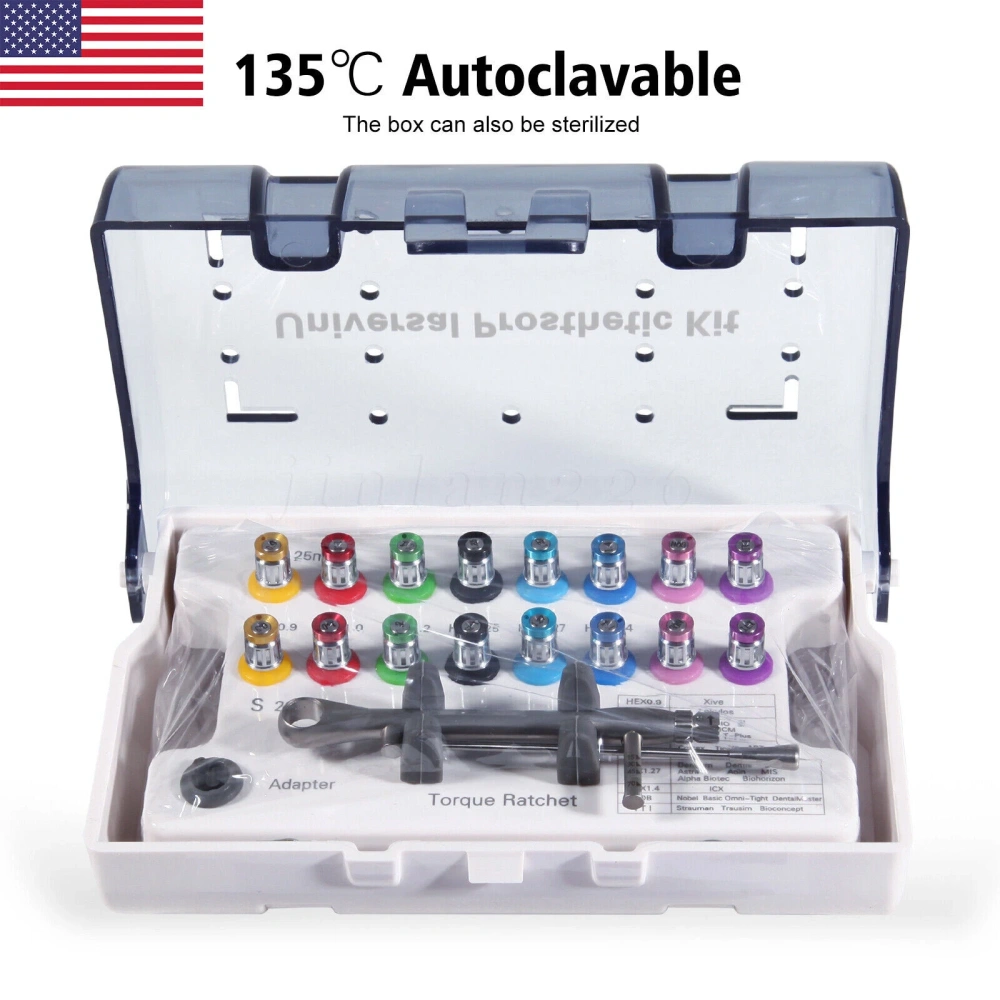 Dental Universal Implant Prosthetic Kit Torque Wrench Screw Drivers Remover Kit