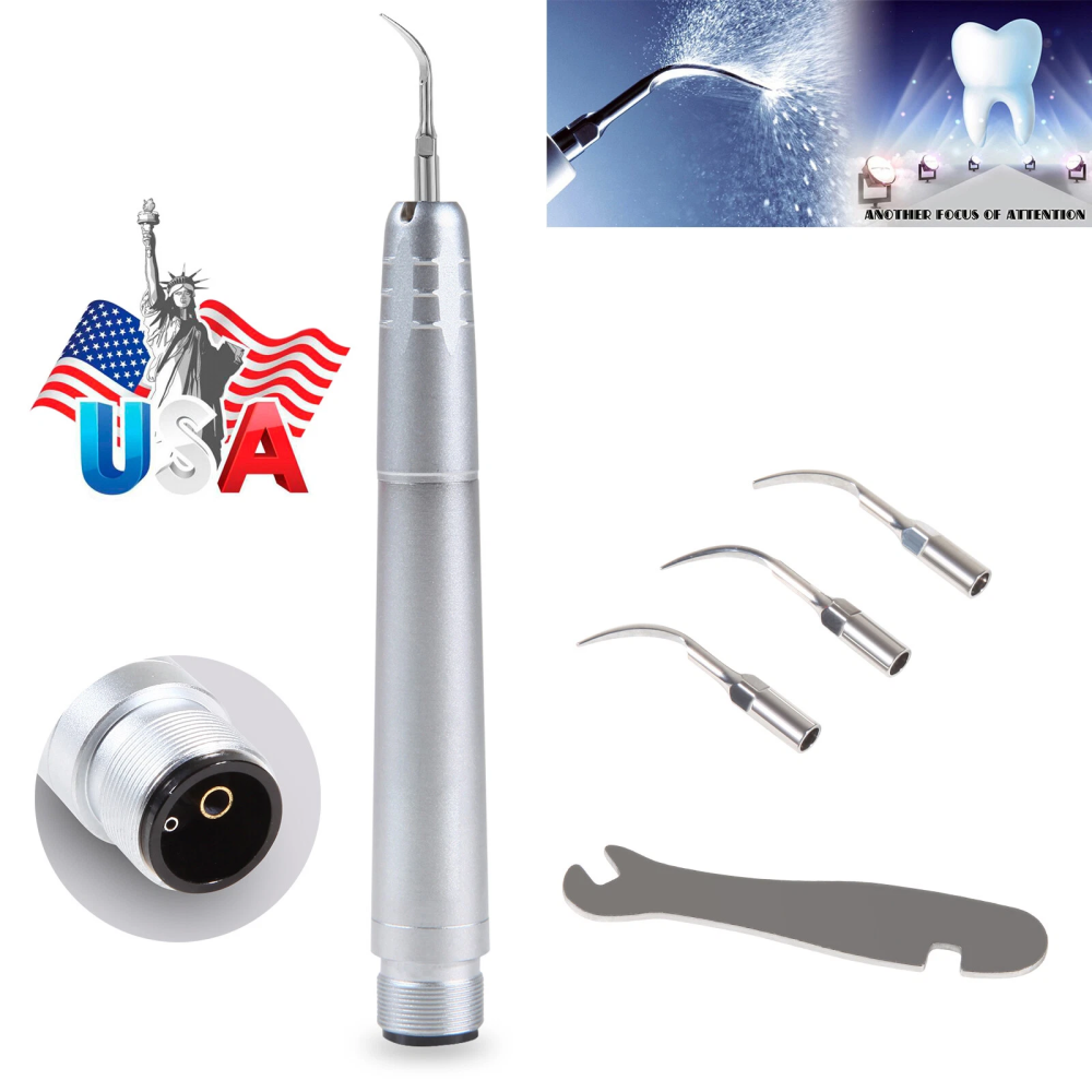Dental Ultrasonic Air Perio Scaler Handpiece  2 Hole + 3 Scaling Tips for Dentist