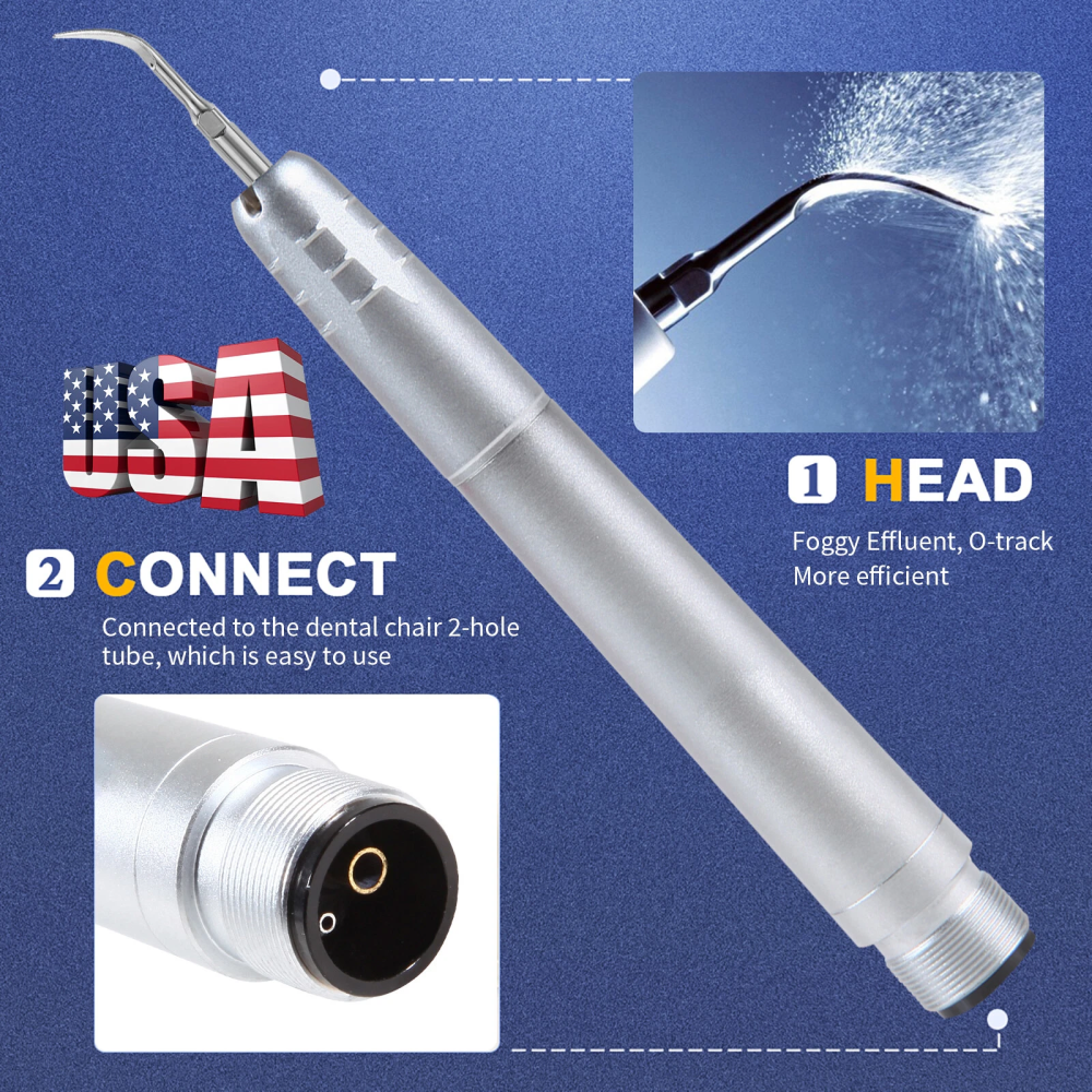 Dental Ultrasonic Air Perio Scaler Handpiece  2 Hole + 3 Scaling Tips for Dentist