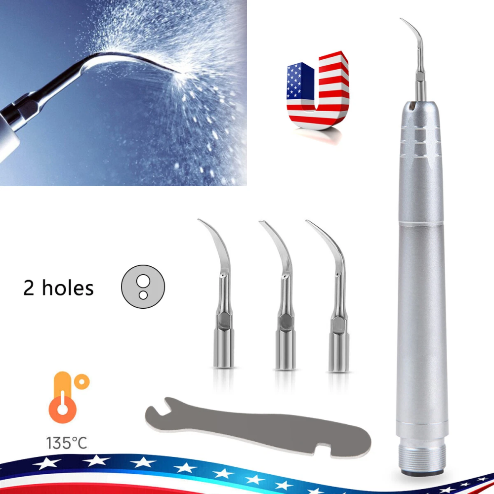 Dental Ultrasonic Air Perio Scaler Handpiece  2 Hole + 3 Scaling Tips for Dentist