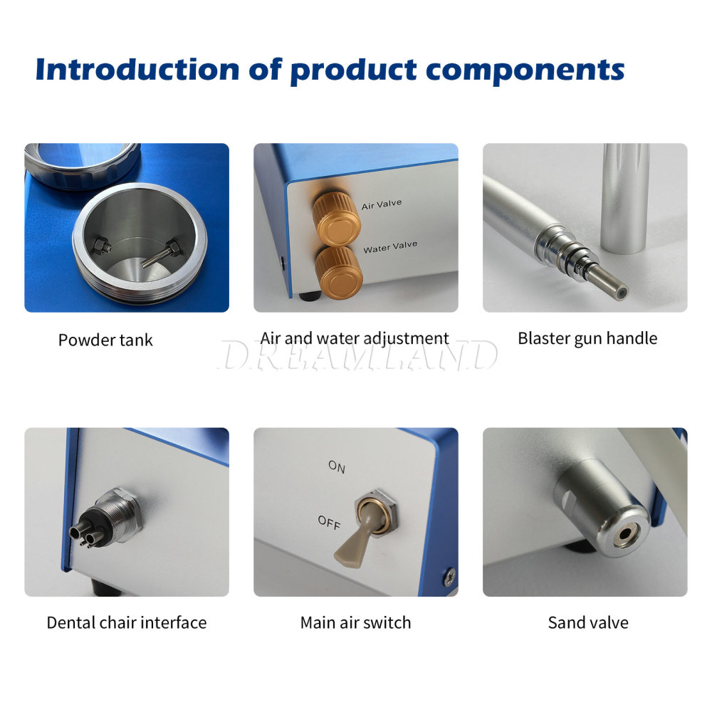 Dental Air Water Prophy Polishing Sandblasting Machine Teeth Cleaning Machine 4 hole