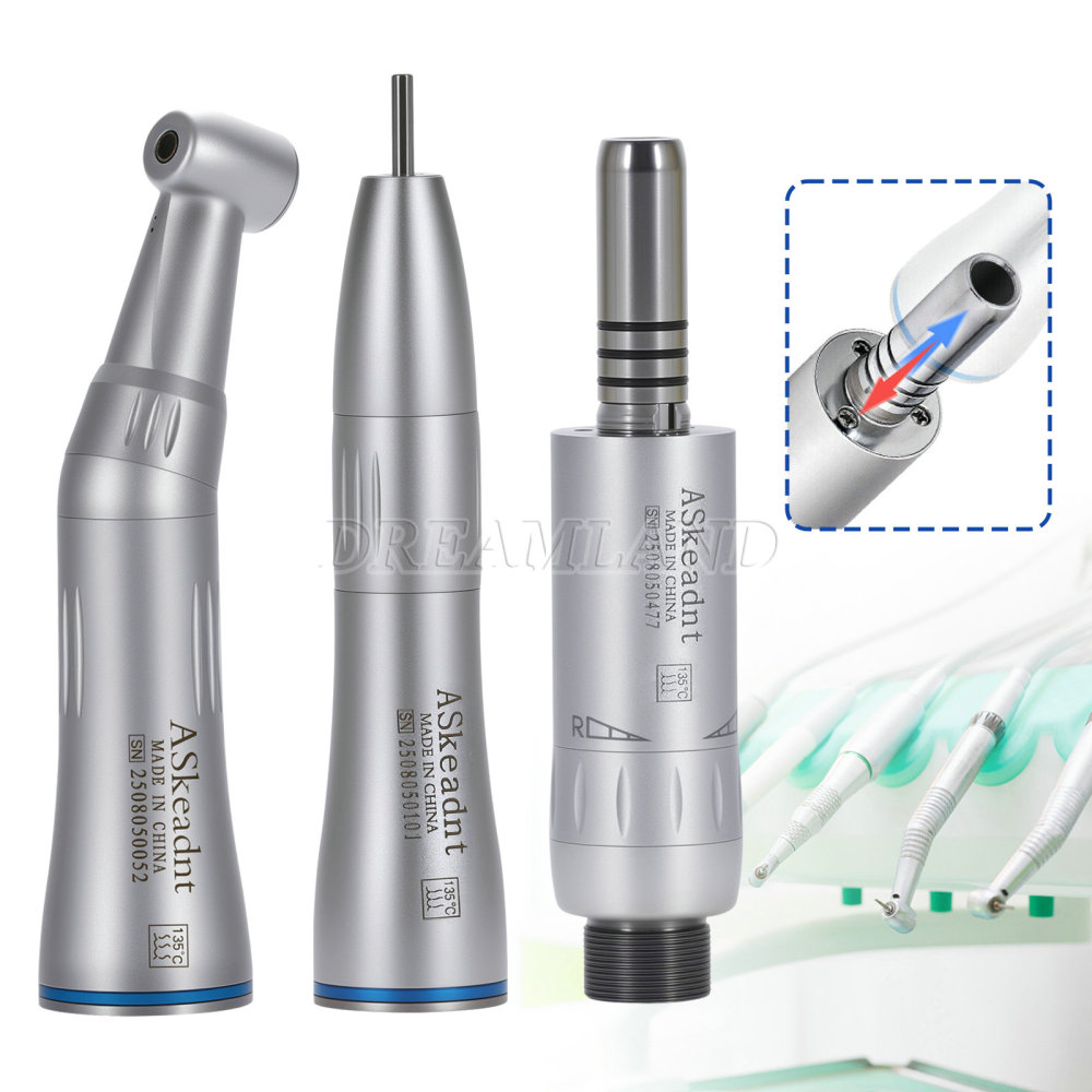 AS Dental Inner Water Low Speed Straight Handpiece Contra Angle Air Motor 2/4H