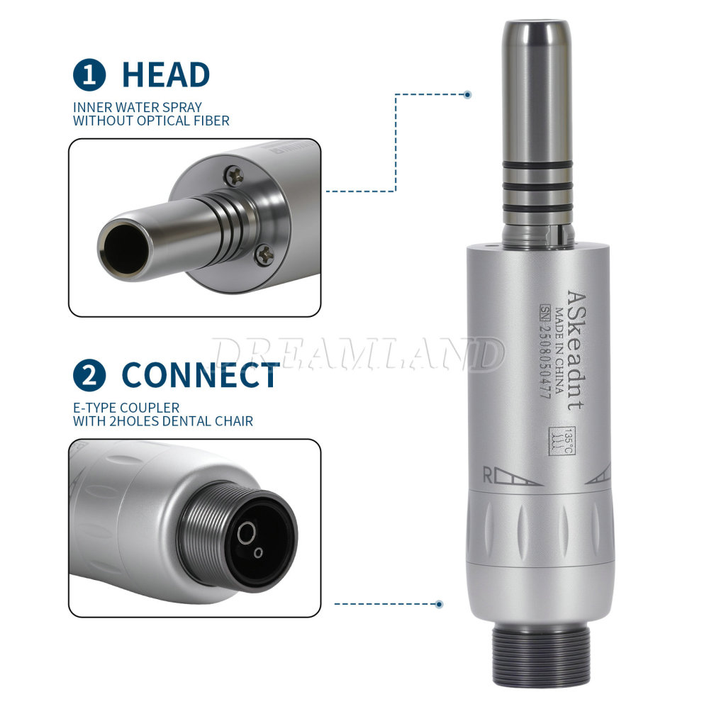 AS Dental Inner Water Low Speed Straight Handpiece Contra Angle Air Motor 2/4H